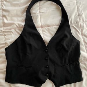 Cute black halter blazer/vest top